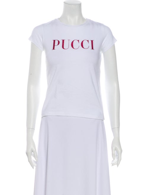 Emilio Pucci Graphic Print Crew Neck T-Shirt White