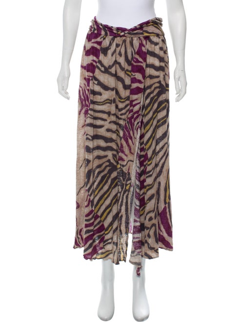 Emilio Pucci Linen Abstract Print Skirt violet