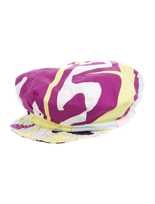 Emilio Pucci Woven Abstract Print Hat Violet