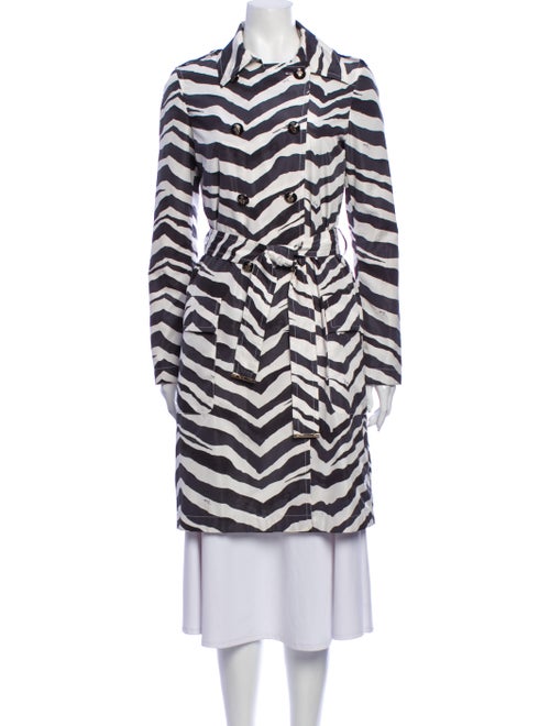 Emilio Pucci Animal Print Trench Coat White