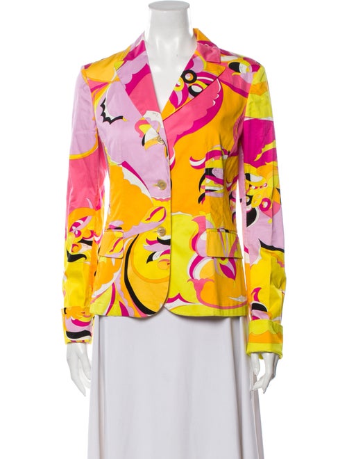 Emilio Pucci Floral Print Blazer Yellow