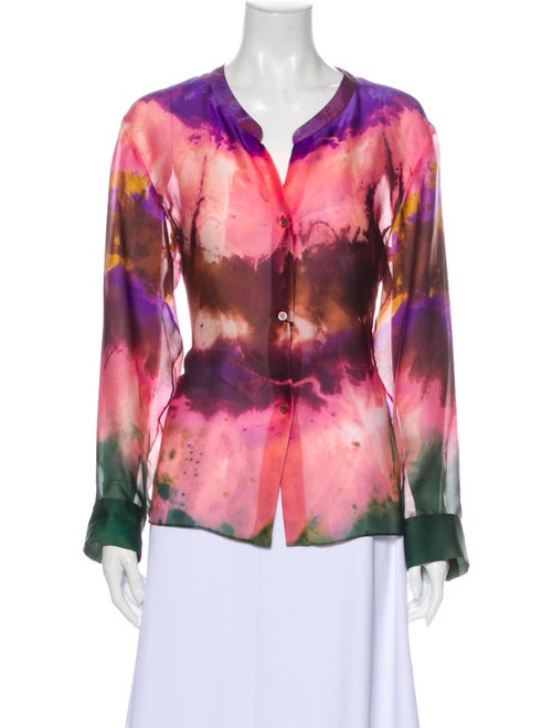 Emilio Pucci Silk Tie-Dye Print Blouse w/ Tags Pin