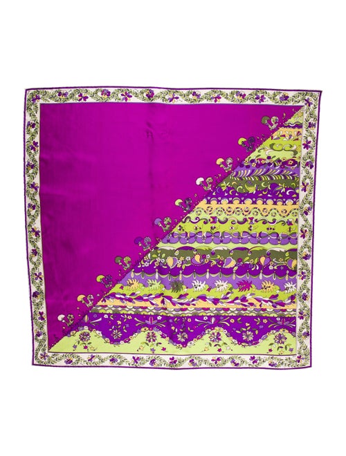 Emilio Pucci Silk Printed Scarf Purple
