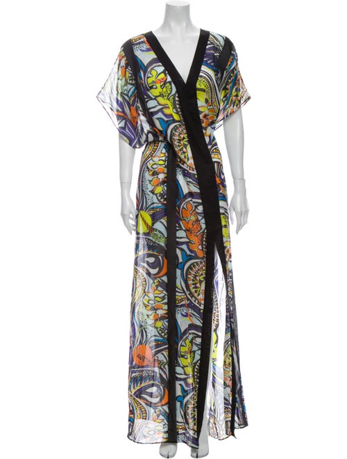 Emilio Pucci Printed Long Dress Blue