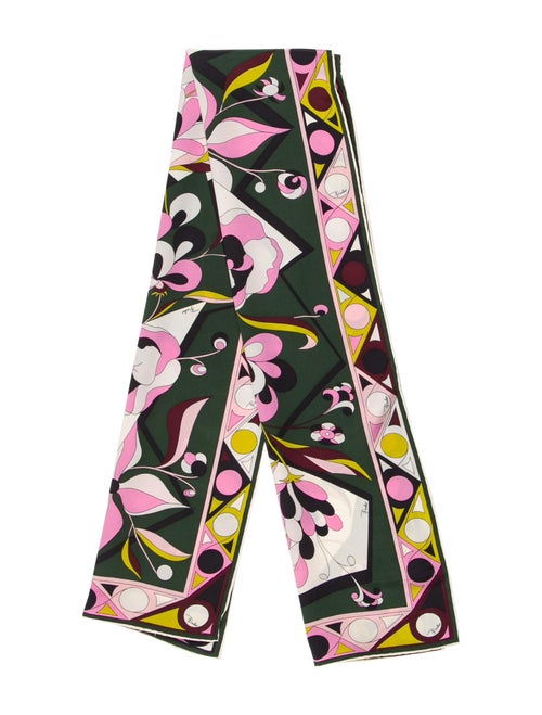 Emilio Pucci Printed Silk Scarf green