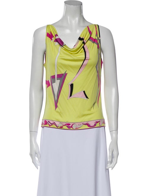 Emilio Pucci Silk Printed Top Green