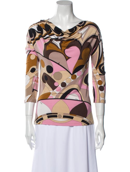 Emilio Pucci Printed Cowl Neck Top