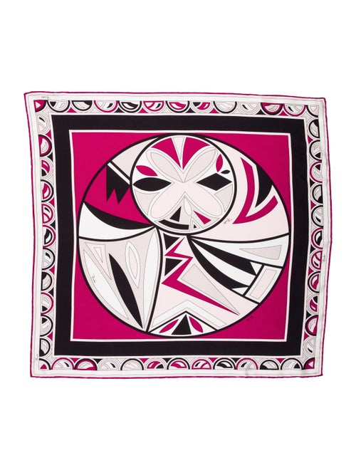 Emilio Pucci Abstract Silk Scarf Magenta
