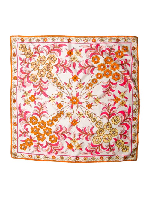Emilio Pucci Silk Printed Scarf Orange