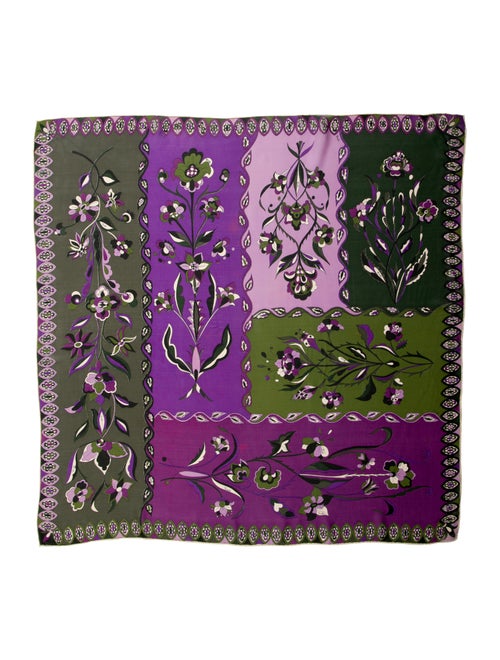 Emilio Pucci Silk Printed Scarf Purple