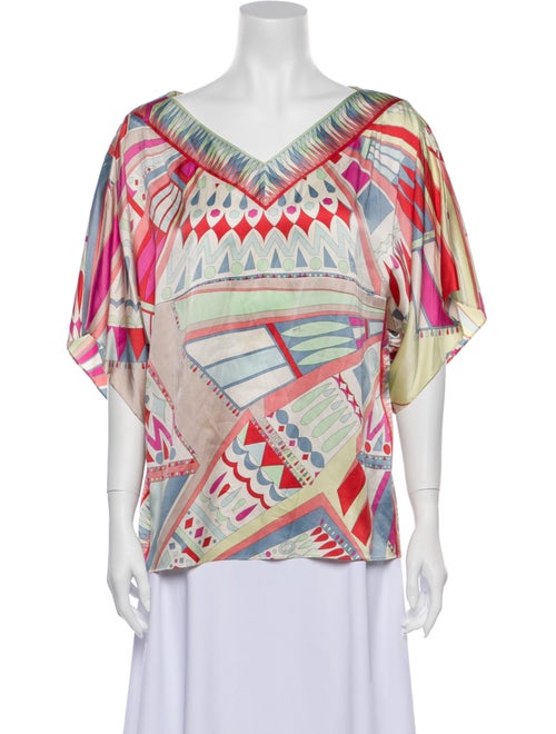 Emilio Pucci Silk Printed Blouse Green