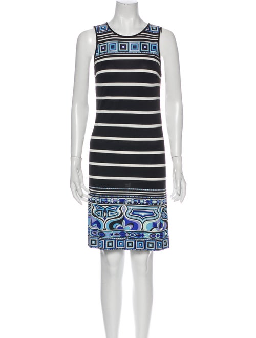 Emilio Pucci Striped Mini Dress Black