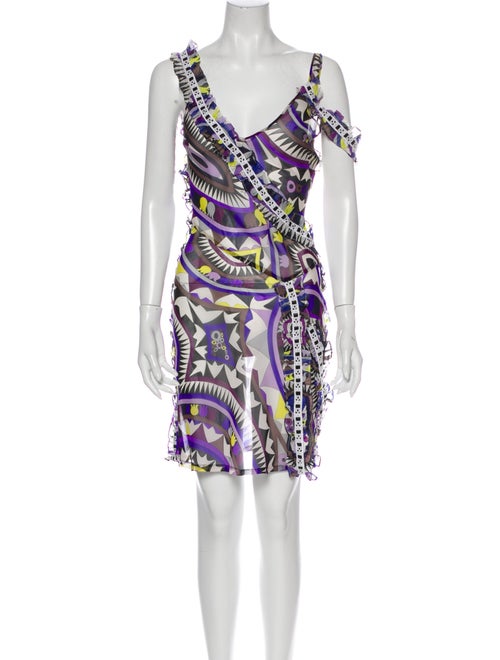 Emilio Pucci Silk Mini Dress Blue