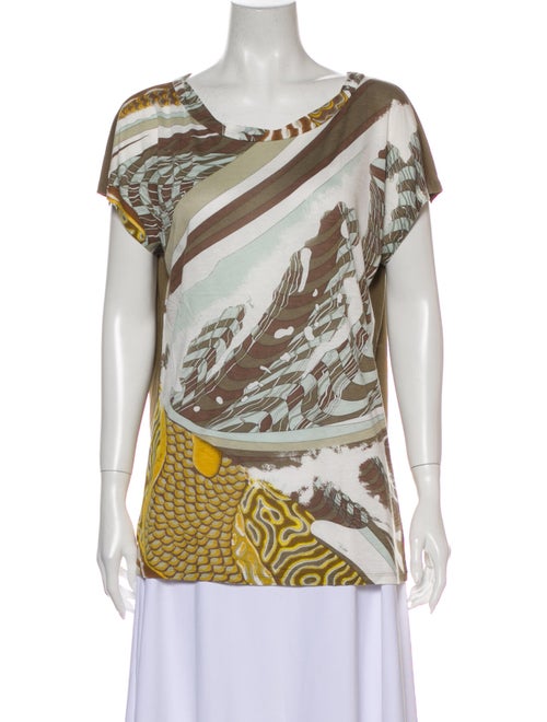 Emilio Pucci Printed Scoop Neck Top White