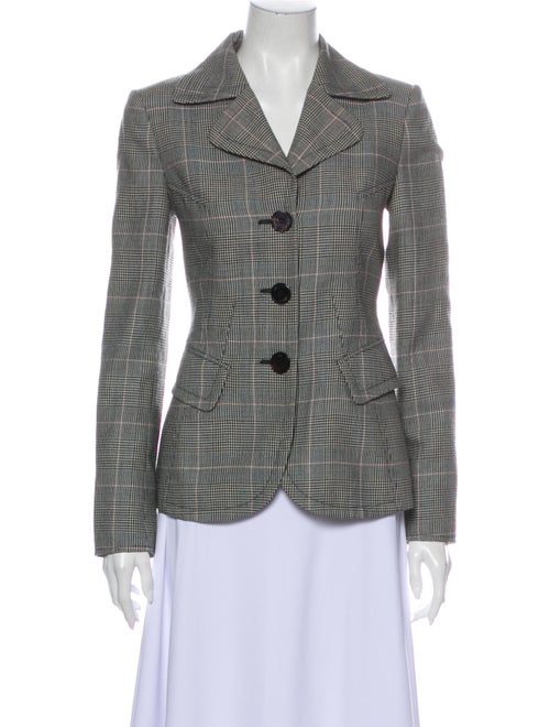 Emilio Pucci Plaid Print Blazer Black