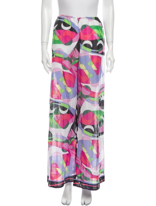 Emilio Pucci Printed Wide Leg Pants White