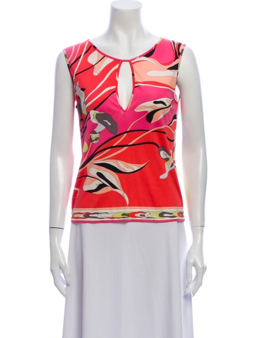 Emilio Pucci Silk Printed Top Pink