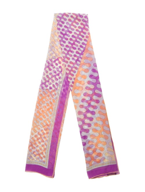 Emilio Pucci Sheer Abstract Print Scarf Purple