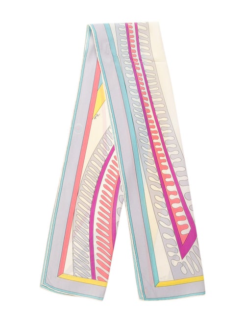 Emilio Pucci Silk Print Scarf Yellow
