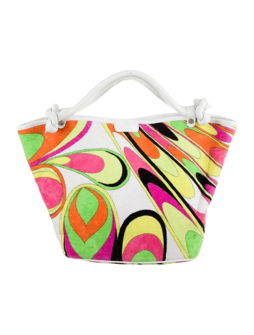 Emilio Pucci Printed Terry Cloth Bag White