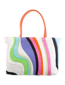 Small Pattern Print Canvas Tote Bag
