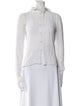 Emmanuelle Khanh Linen Mock Neck Button-Up Top