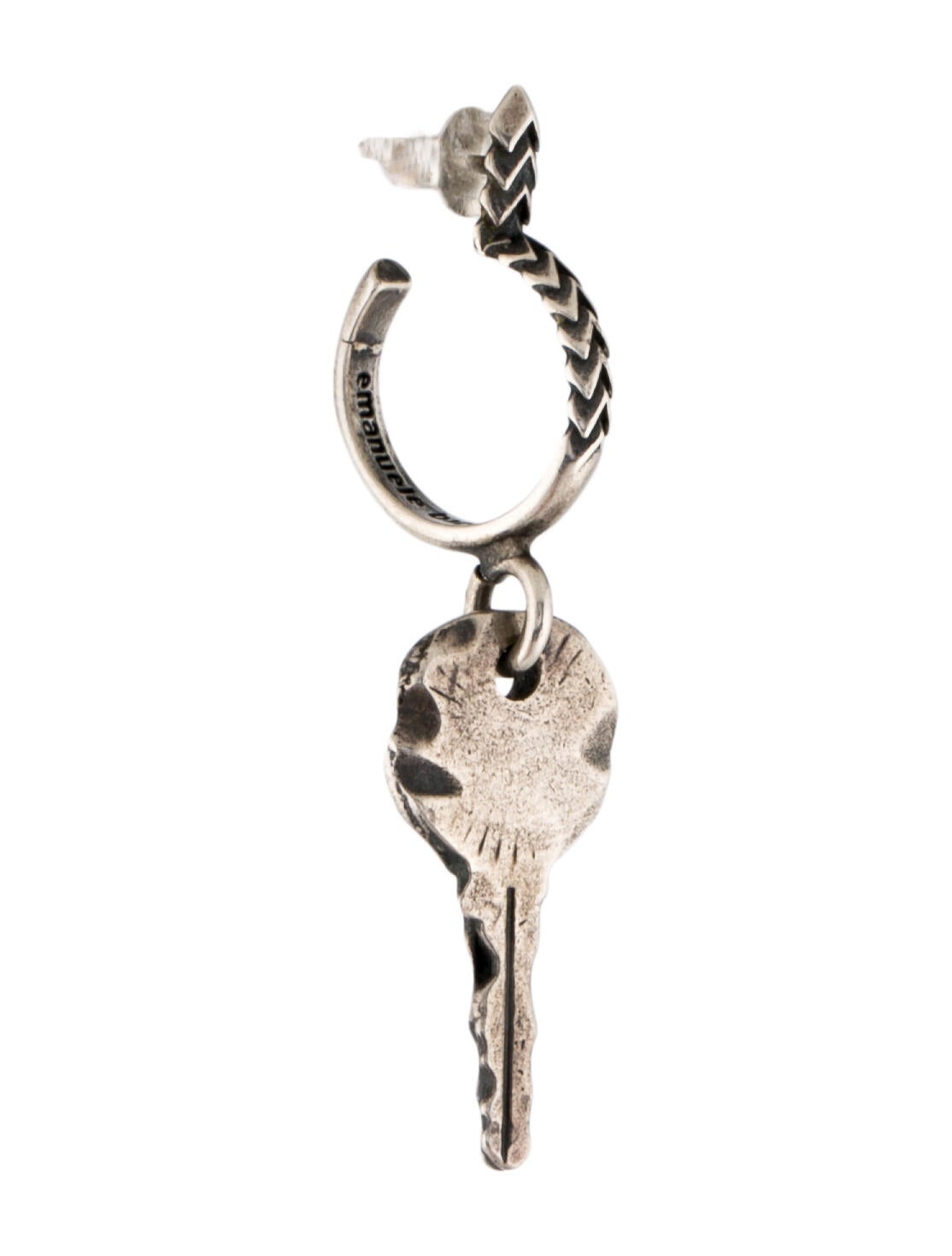 Emanuele Bicocchi Single Key Drop Earring - Sterling Silver