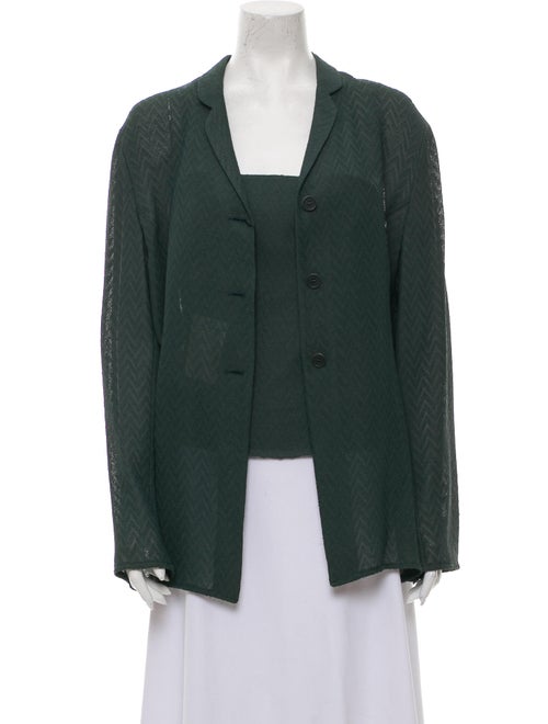 Emporio Armani Square Neckline Long Sleeve Button-