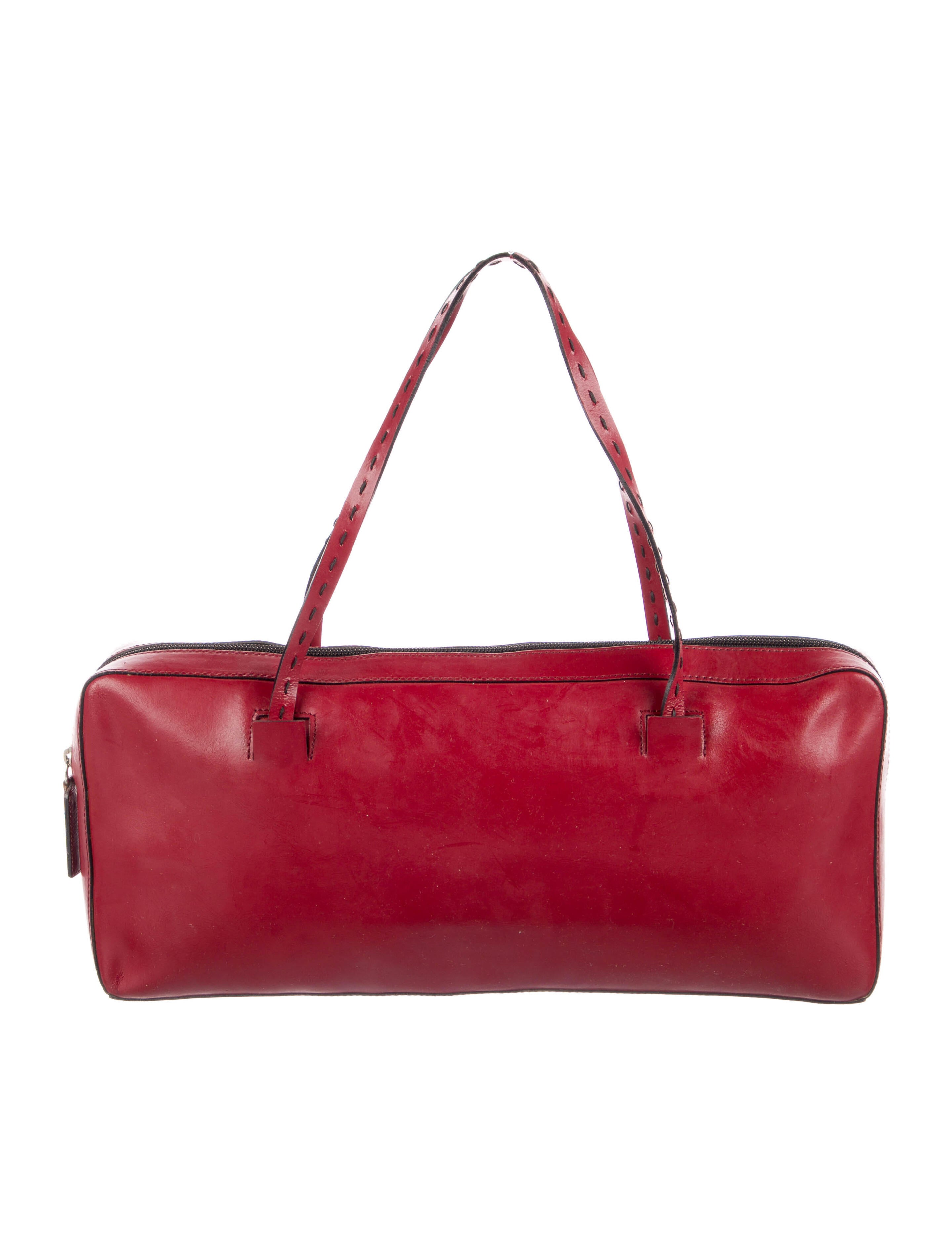Emporio Armani Leather Shoulder Bag Red Shoulder Bags, Handbags