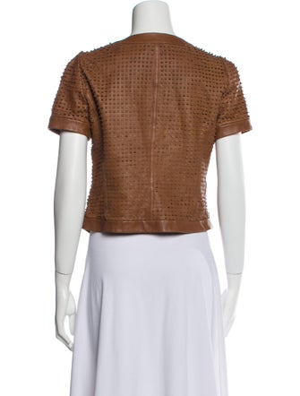 Emporio Armani Lamb Leather Tweed Pattern Evening Jacket