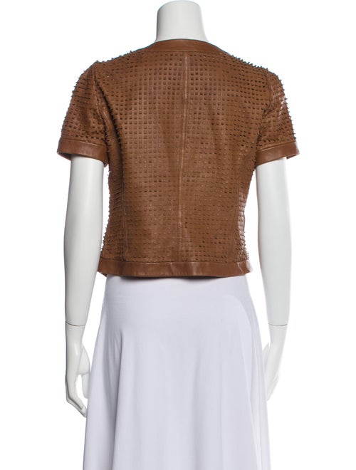 Emporio Armani Lamb Leather Tweed Pattern Evening Jacket