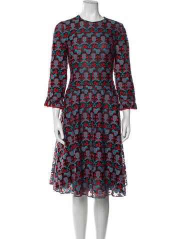 Emporio Armani Dresses Floral Print Knee-Length Dress Us8, It44 | M