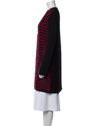 Emporio Armani Striped Plunge Neckline Sweater