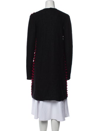 Emporio Armani Striped Plunge Neckline Sweater