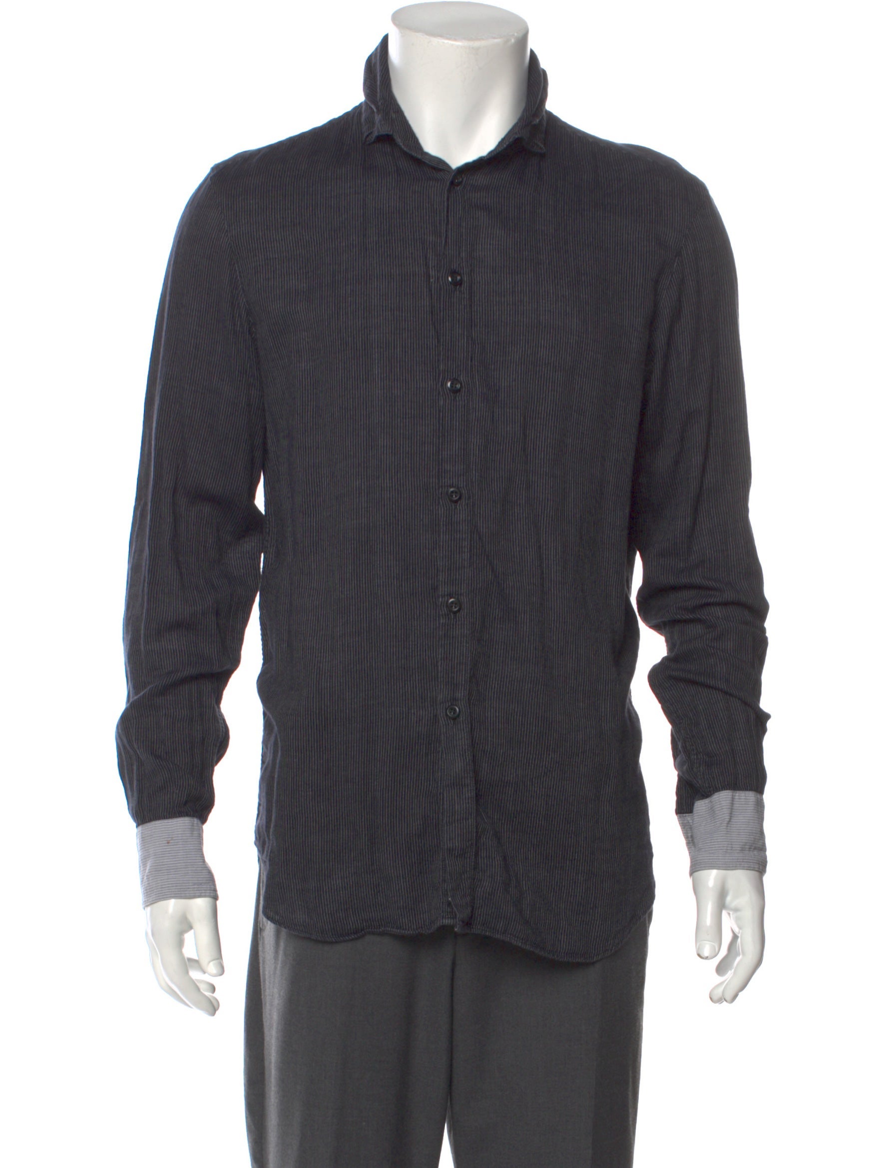 Emporio Armani Long Sleeve Dress Shirt Black Dress Shirts, Clothing