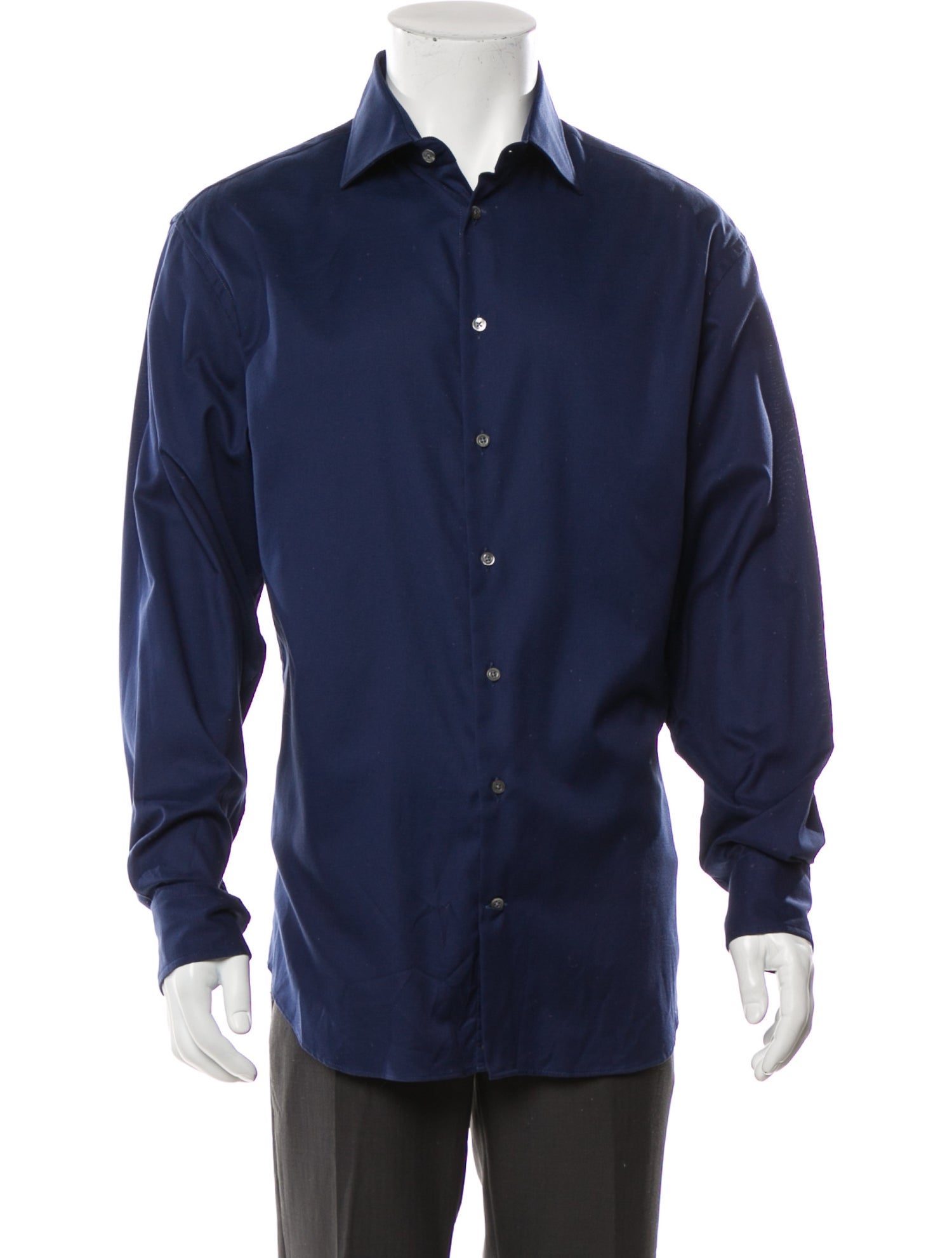 Emporio Armani Long Sleeve Dress Shirt Blue Dress Shirts, Clothing