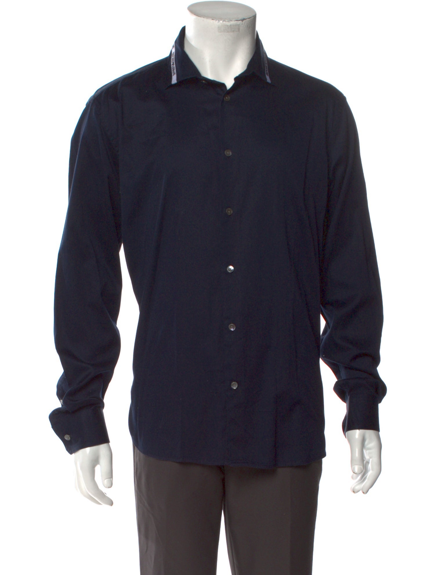 Emporio Armani Long Sleeve Dress Shirt Blue Dress Shirts, Clothing