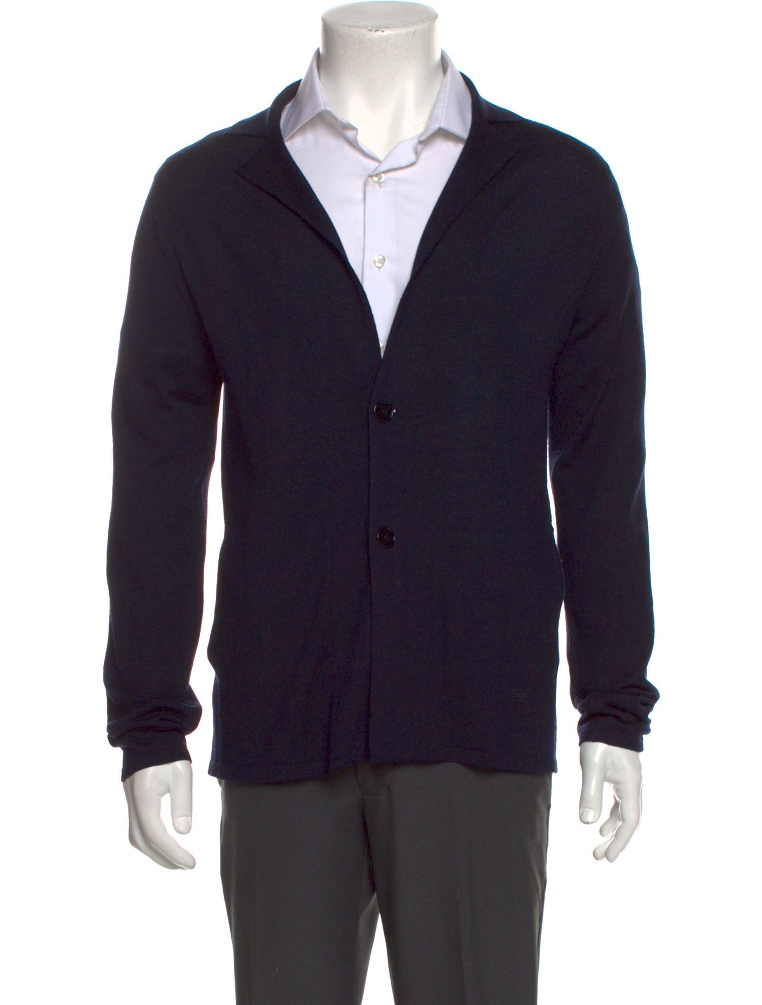 Rebeca Hombre Cárdigan Emporio Armani De Lana Virgen Cuello En V Y Efecto  Jersey-Fleece Gris Cardigan Hombre