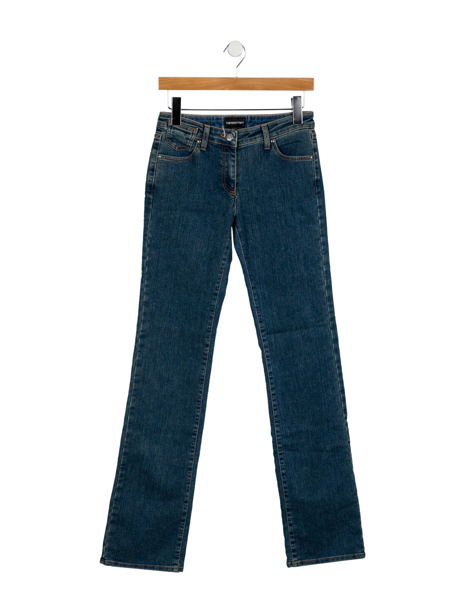 Emporio Armani Mid-Rise Straight Leg Jeans