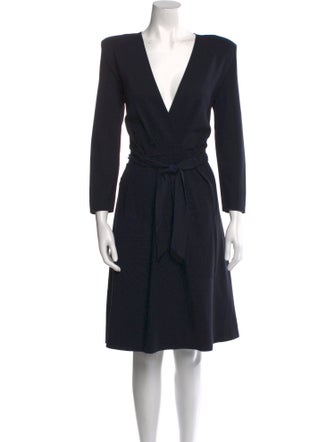 Emporio Armani Plunge Neckline Knee-Length Dress