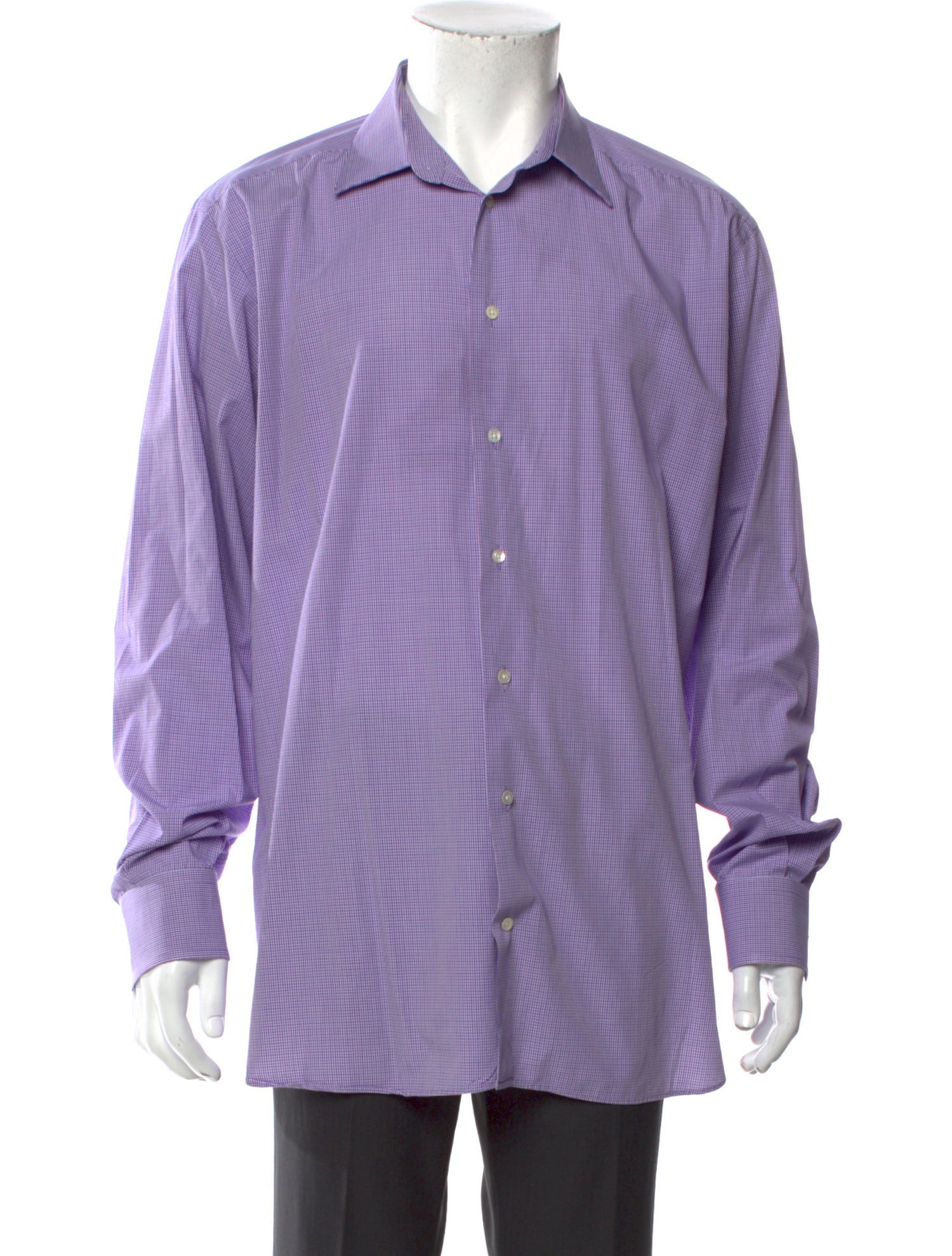 Emporio Armani Plaid Print Long Sleeve Dress Shirt