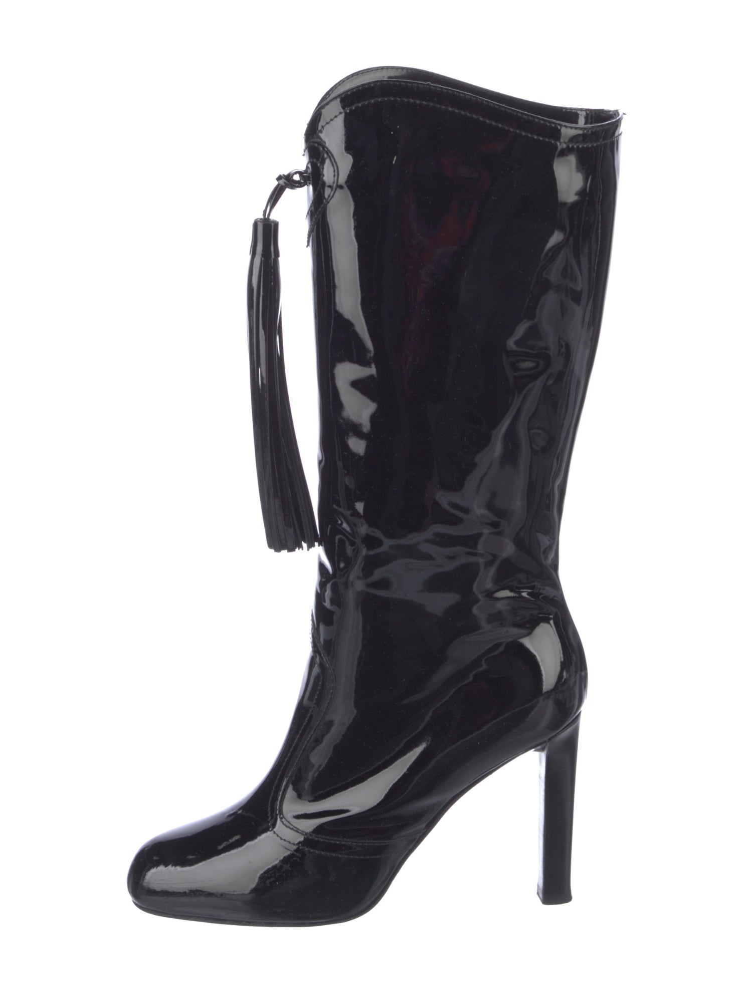 Emporio Armani Patent Leather Lace-Up Boots