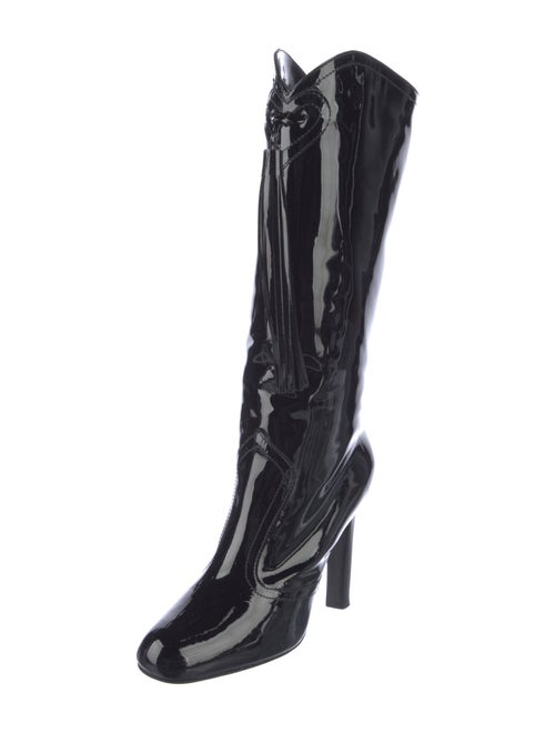 Emporio Armani Patent Leather Lace-Up Boots