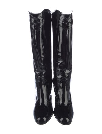 Emporio Armani Patent Leather Lace-Up Boots