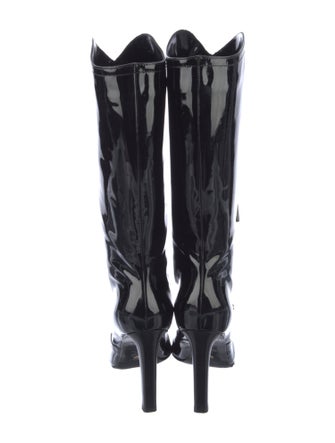 Emporio Armani Patent Leather Lace-Up Boots