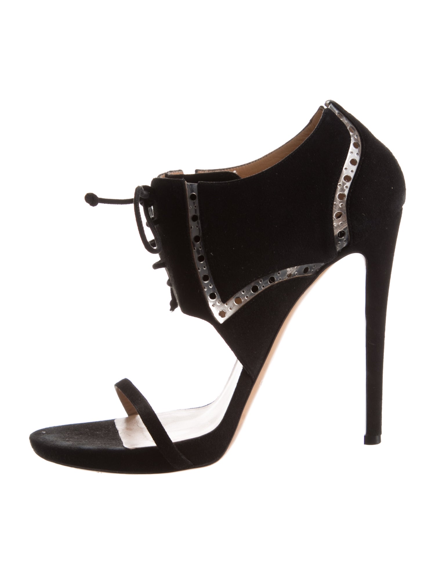 Emporio Armani Suede Lasercut Accents Sandals