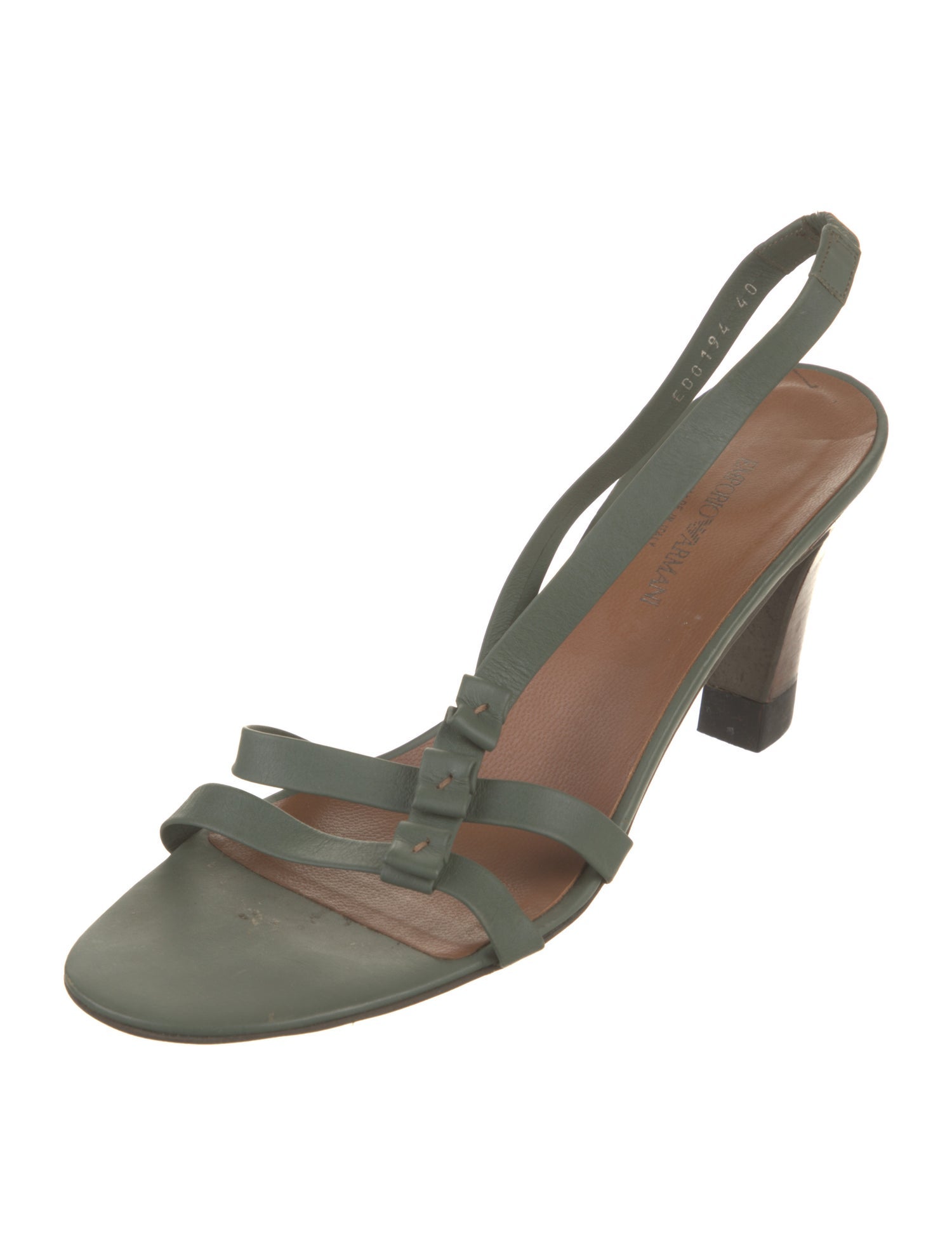 Emporio Armani Leather Slingback Sandals