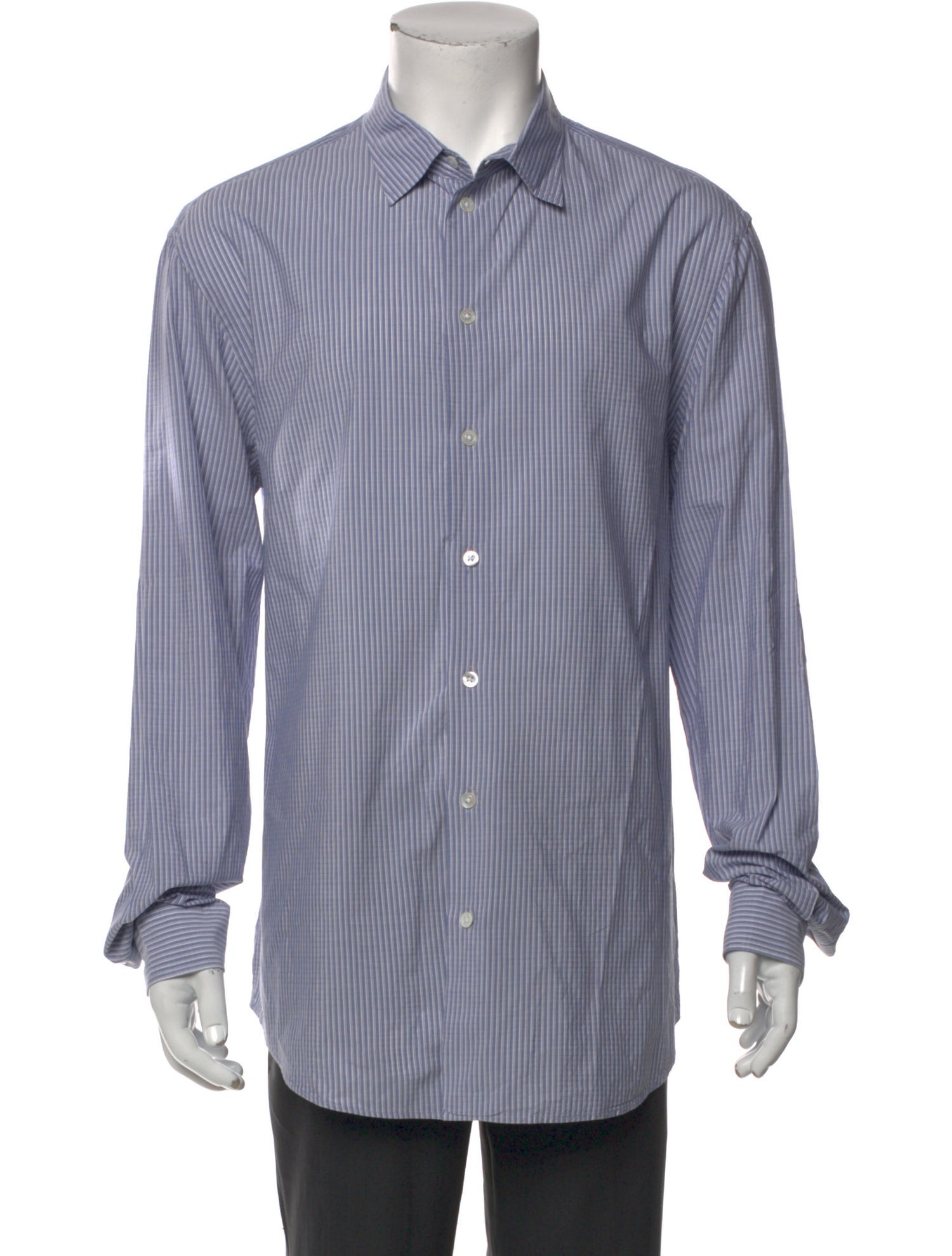 Emporio Armani Striped Long Sleeve Dress Shirt