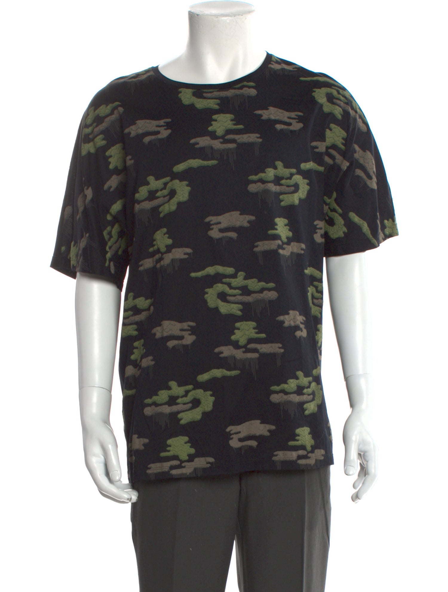 Emporio Armani Camouflage Print Crew Neck T-Shirt