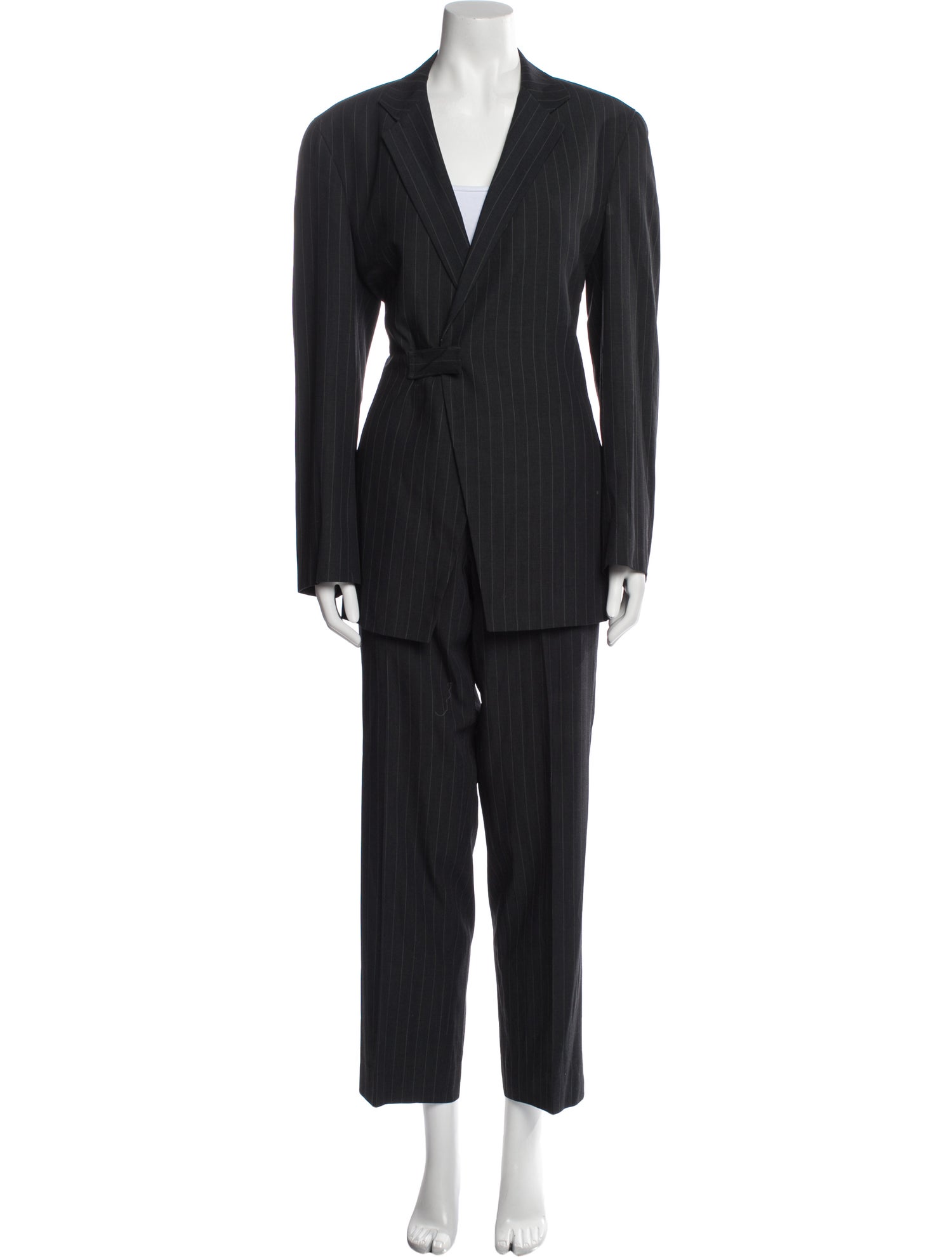 Emporio Armani Virgin Wool Striped Pantsuit